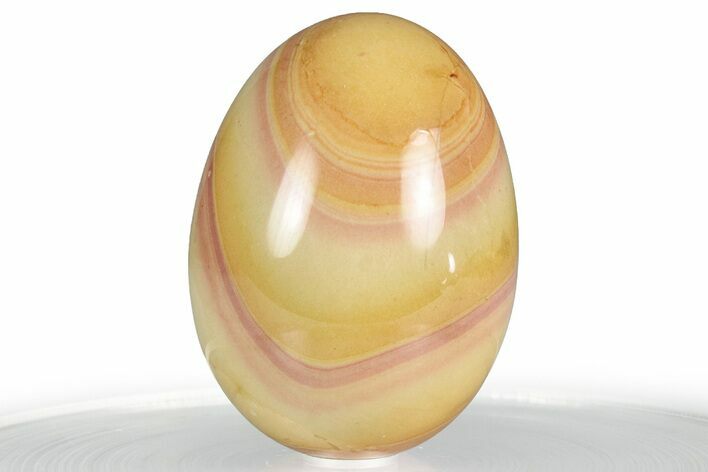 Polished Banded Rhyolite (Hickoryite) Egg - Mexico #356328